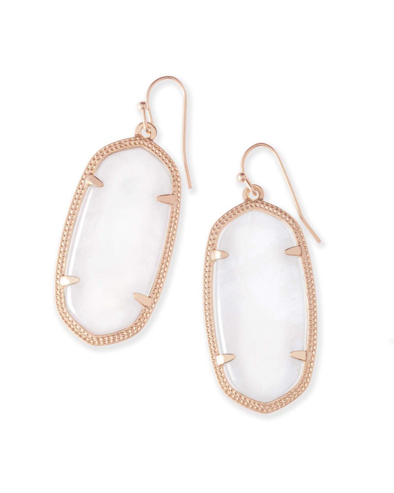 Kendra Scott Elle Drop Earrings for Women, Fashion Jewelry, 14k Rose Gold-Plated, Ivory Mother of Pearl - Image 1